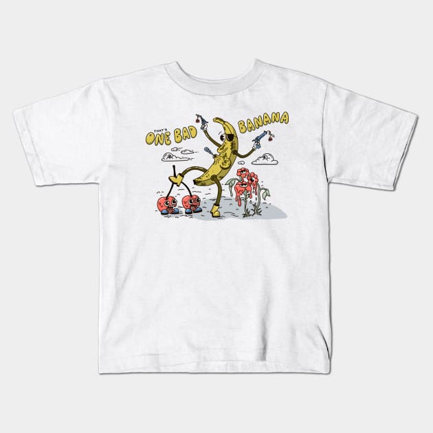 One Bad Banana Kids T-Shirt by Brian_John_Park